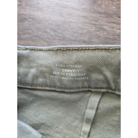 Old Navy Curvy Extra High Rise Sky Hi Straight Pants Women’s 8 Beige Utility - Picture 7 of 11